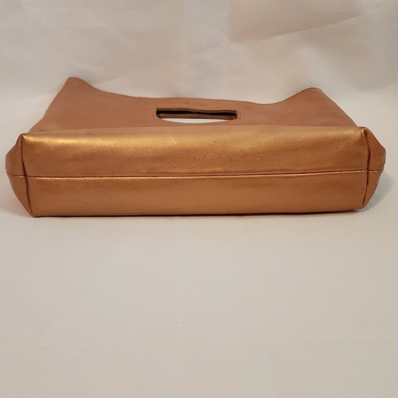 Leather Tote Bag Made In Ethiopia in Shimmering Metallic W Adjustable Crossbody - Picture 5 of 10